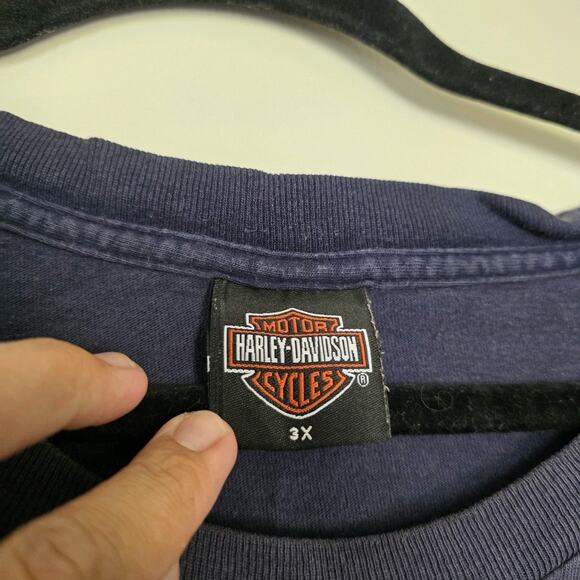 Vintage Harley Davidson Tank Men 3X Laugermans Pocket Tee Skull 2000s HD York PA - Picture 8 of 11